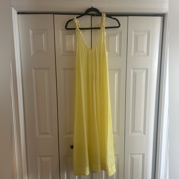 GANNI Yellow Slip Dress - Picture 2 of 8